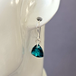 Teal soft triangle hook crystal earrings