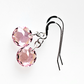 Pink crystal domed disc hook earrings