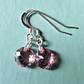 Pink crystal domed disc hook earrings