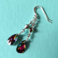 Green/multi pear shaped crystal hook earrigs