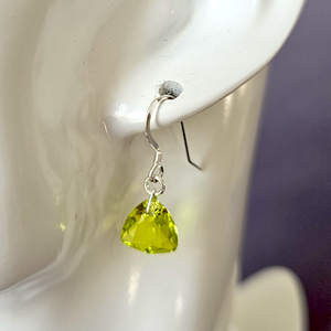 Citrus green soft triangle hook earrings