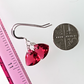 Scarlet, soft triangle, crystal hook earrings