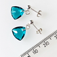Tiny teal soft triangle post earrings