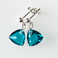 Teal soft triangle crystal post earrings
