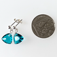 Teal soft triangle crystal post earrings