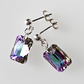 Vitrail light rectangle crystal post earrings