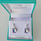 Vitrail light rectangle crystal post earrings