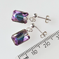 Vitrail light rectangle crystal post earrings