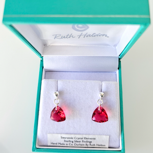 Scarlet soft triangle crystal post earrings