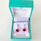 Tiny scarlet soft triangle post earrings