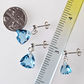 Aquamarine, soft triangle, crystal post earrings