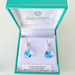 Aquamarine, soft triangle, crystal post earrings