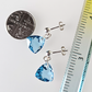 Aquamarine, soft triangle, crystal post earrings