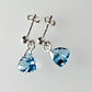 Tiny aquamarine, soft triangle, crystal post earrings