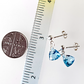 Tiny aquamarine, soft triangle, crystal post earrings