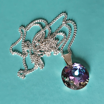 Vitrail light, crystal disc pendant