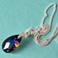 Blue multi coloured teardrop crystal pendant