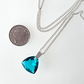 Teal soft triangle crystal pendant