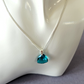 Teal soft triangle crystal pendant