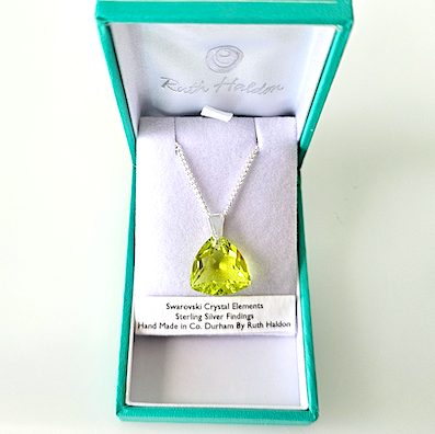 Citrus green soft triangle crystal pendant