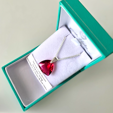 Scarlet, soft triangle crystal pendant