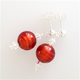 Red Murano post earrings