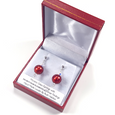 Red Murano post earrings