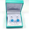 Bright aqua Murano post earrings (8mm)