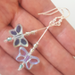 Ice blue butterfly hook earrings