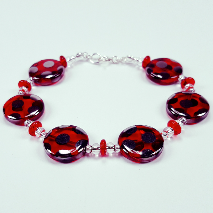 Red spot disc Bracelet