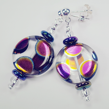 Clear disc spot post earrings
