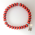 Coral Czech glass stretch bracelet
