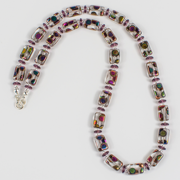 Clear multi spot lozenge necklace