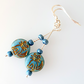 Cats - Aqua Czech glass hook earrings