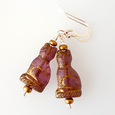 Cats - Purple shaped glass hook earrings