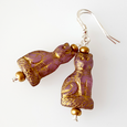 Cats - Purple shaped glass hook earrings