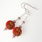 Cats - Red/purple hook earrings