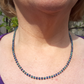 Electroplated hematite donut necklace