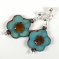 Green 20mm cut flower post earrings