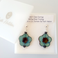 Green 20mm cut flower post earrings