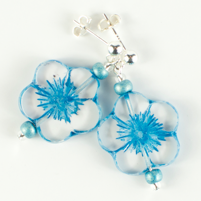 Turquoise '20mm' cut flower post earrings