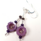 Plum cut flower hook earrings