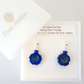 Dark blue cut flower post earrings