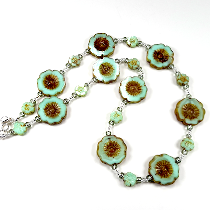 Mint green cut flower necklace
