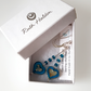 Rich aqua glass heart hook earrings