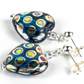 Teal spotted heart post earrings