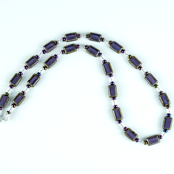 Purple picasso lozenge necklace