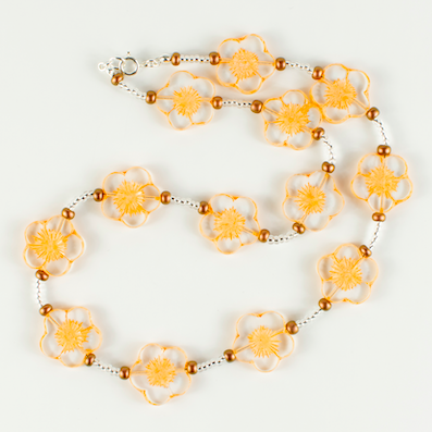 Apricot '20mm' cut flower necklace