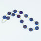 BrIght blue/bronze swirl Czech glass necklace