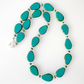 Teal pear shaped glass necklace